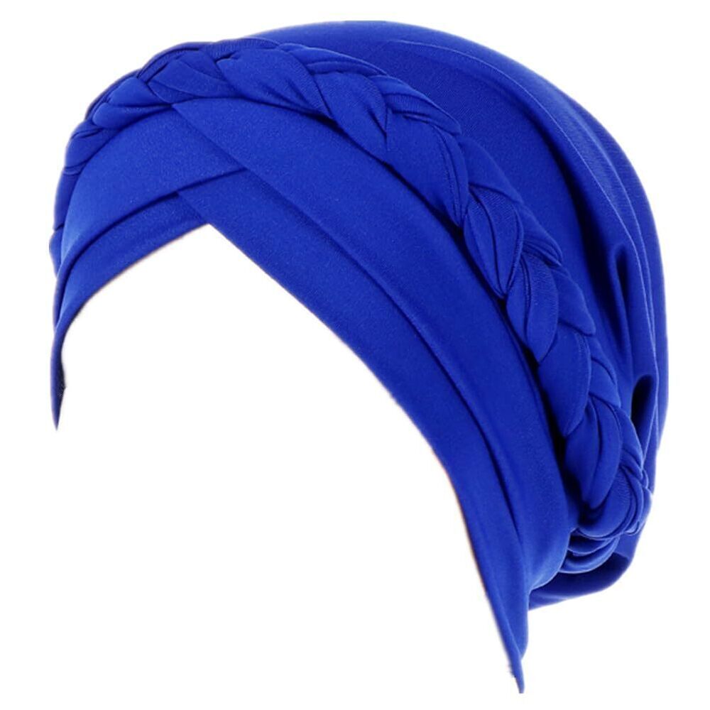 5931 African Turban Hats - Braid Twist Solid Caps Pre Tied Chemo Cancer